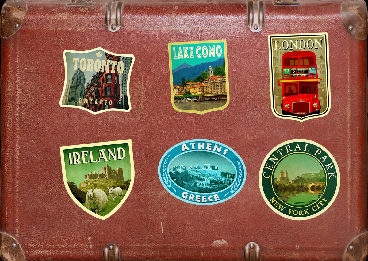 Athens Greece Travel Sticker: Vintage Acropolis Decal