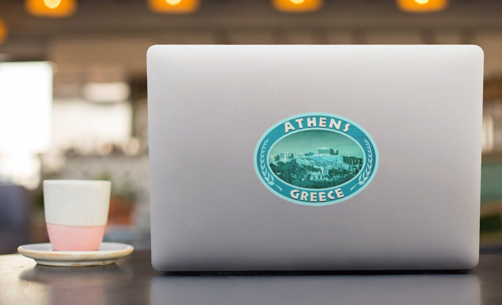 Athens Greece Travel Sticker: Vintage Acropolis Decal