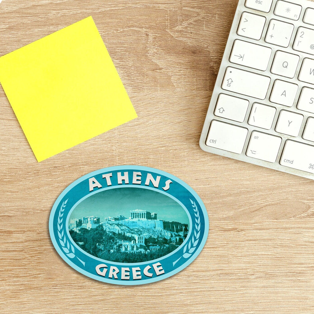 Athens Greece Travel Sticker: Vintage Acropolis Decal
