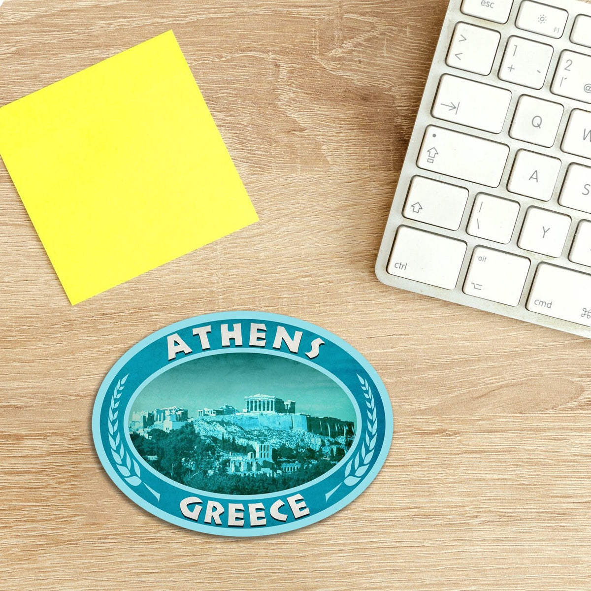 Athens Greece Travel Sticker: Vintage Acropolis Decal
