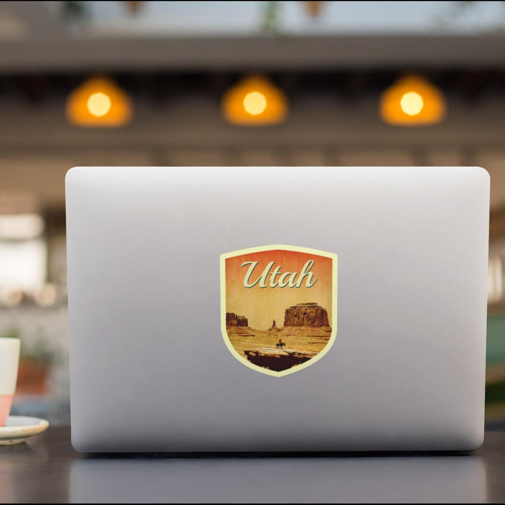 Utah travel sticker, vintage style decal for suitcase, luggage, laptop or water bottle