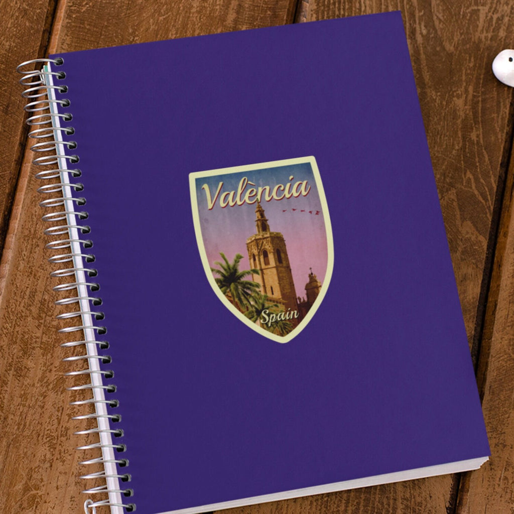 Valencia Spain Travel Sticker: Vintage Suitcase Decal