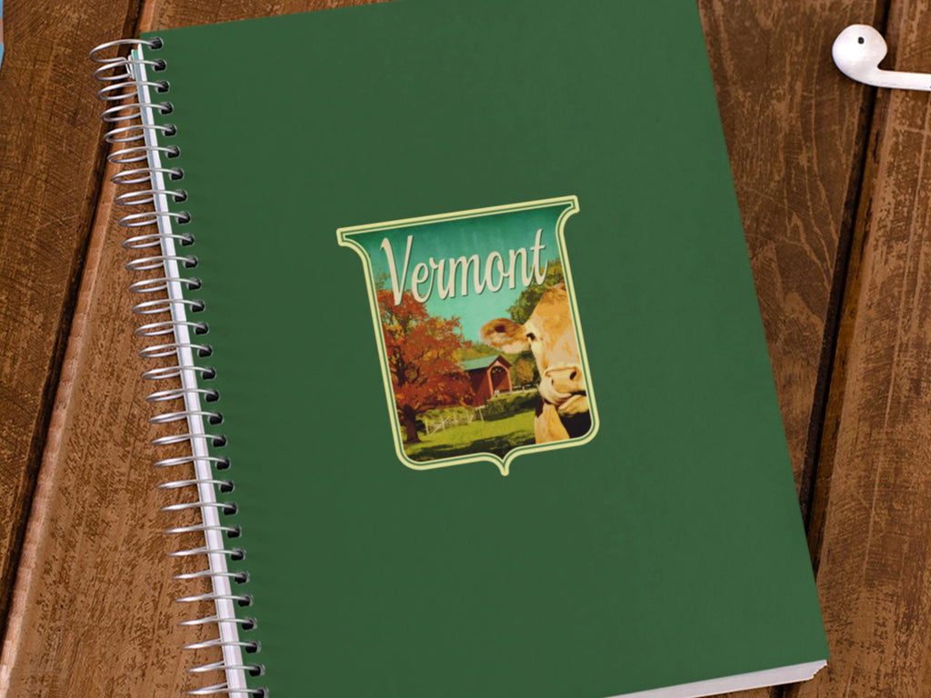 Vermont travel sticker, vintage style decal for suitcase, luggage, laptop or water bottle