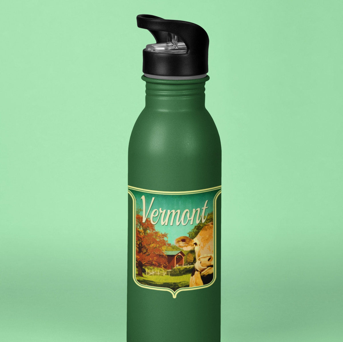 Vermont travel sticker, vintage style decal for suitcase, luggage, laptop or water bottle