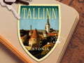Tallinn Estonia Travel Sticker: Vintage Suitcase Decal
