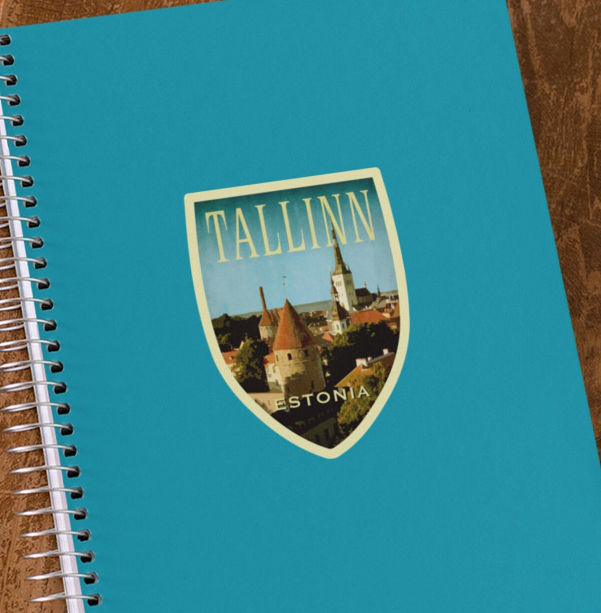 Tallinn Estonia Travel Sticker: Vintage Suitcase Decal