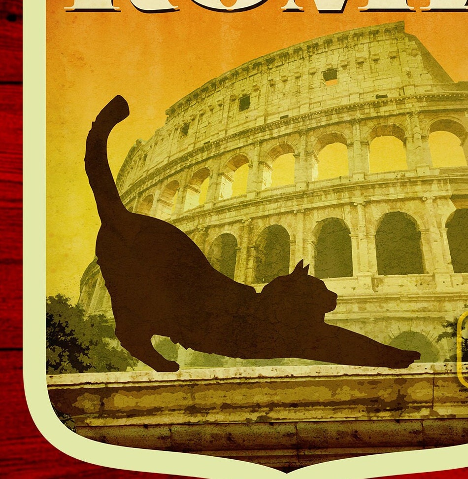 Rome Italy Travel Sticker: Vintage Suitcase Decal