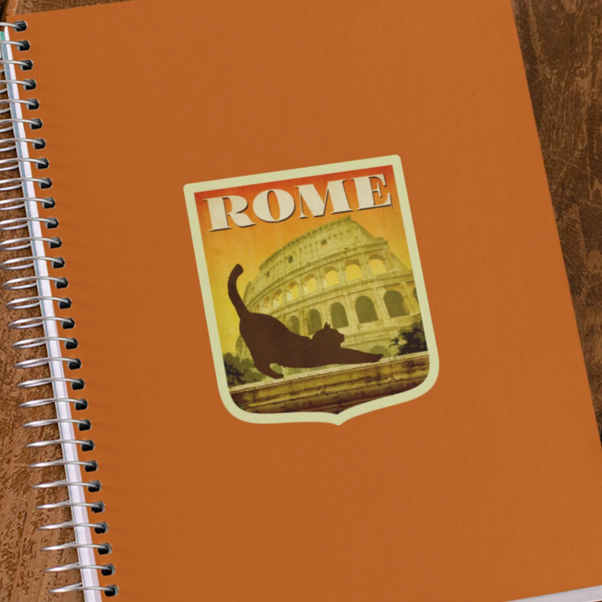 Rome Italy Travel Sticker: Vintage Suitcase Decal