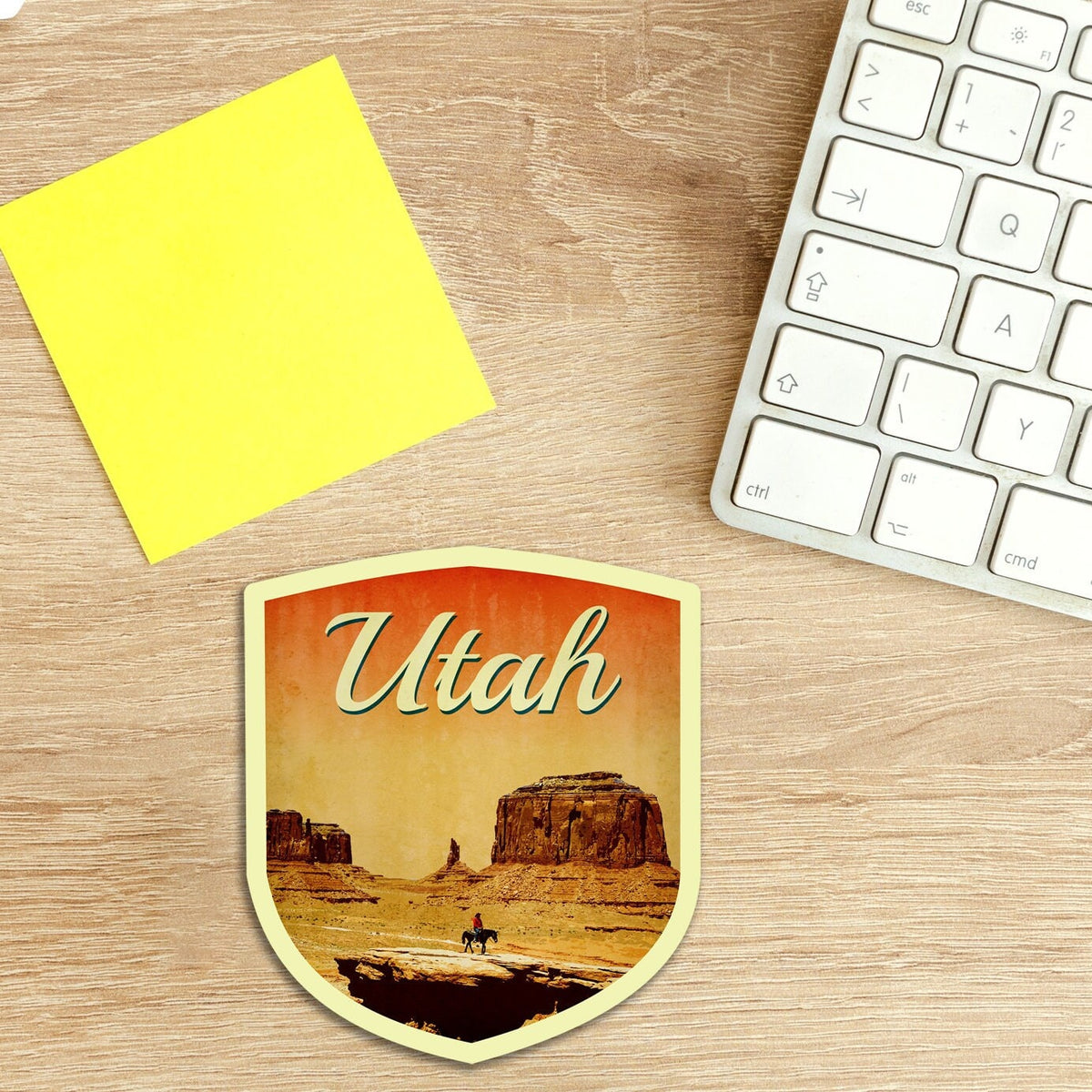 Utah travel sticker, vintage style decal for suitcase, luggage, laptop or water bottle