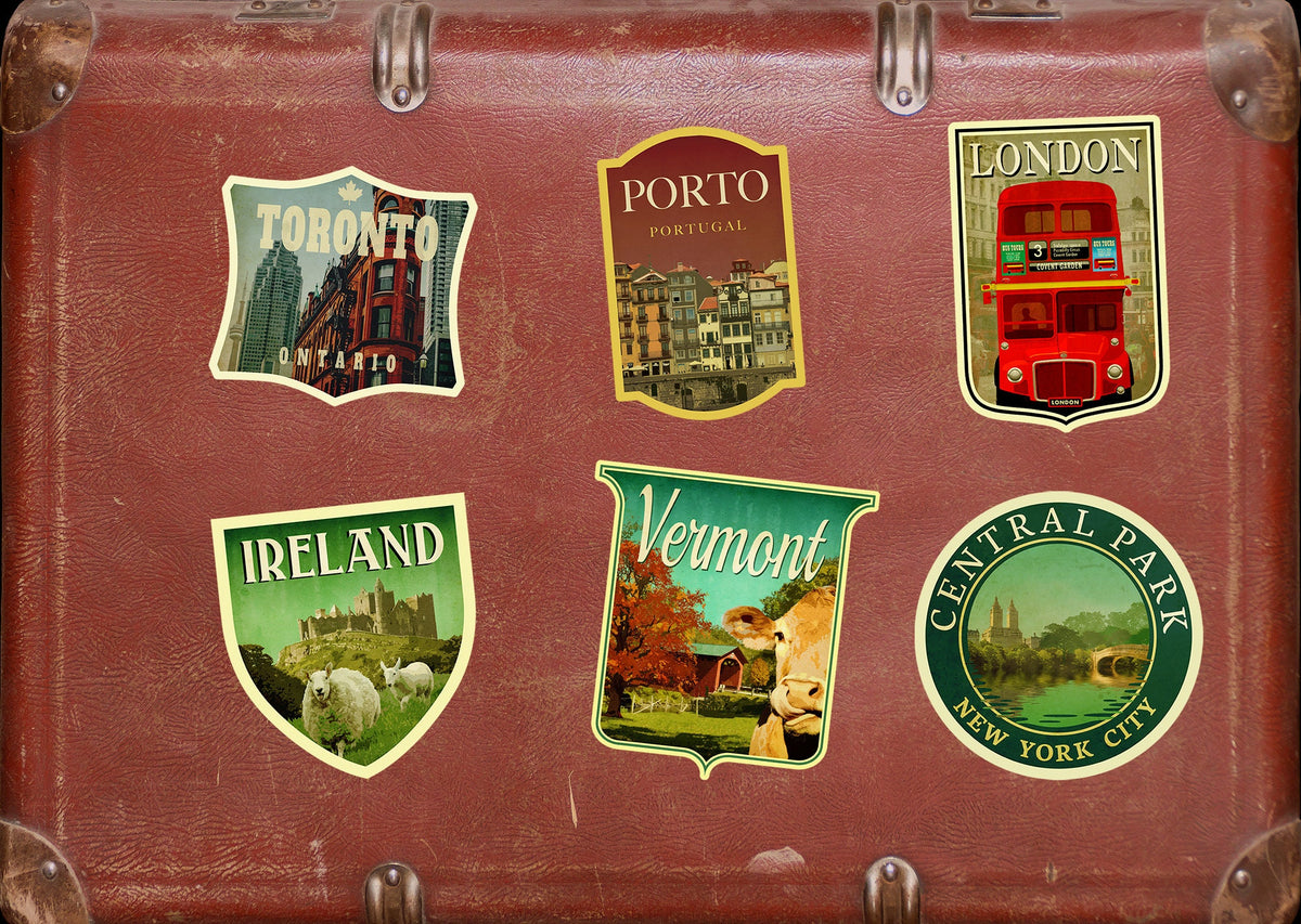 Vermont travel sticker, vintage style decal for suitcase, luggage, laptop or water bottle