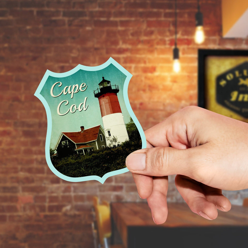 Cape Cod travel sticker, vintage style decal for suitcase, luggage, laptop or water bottle