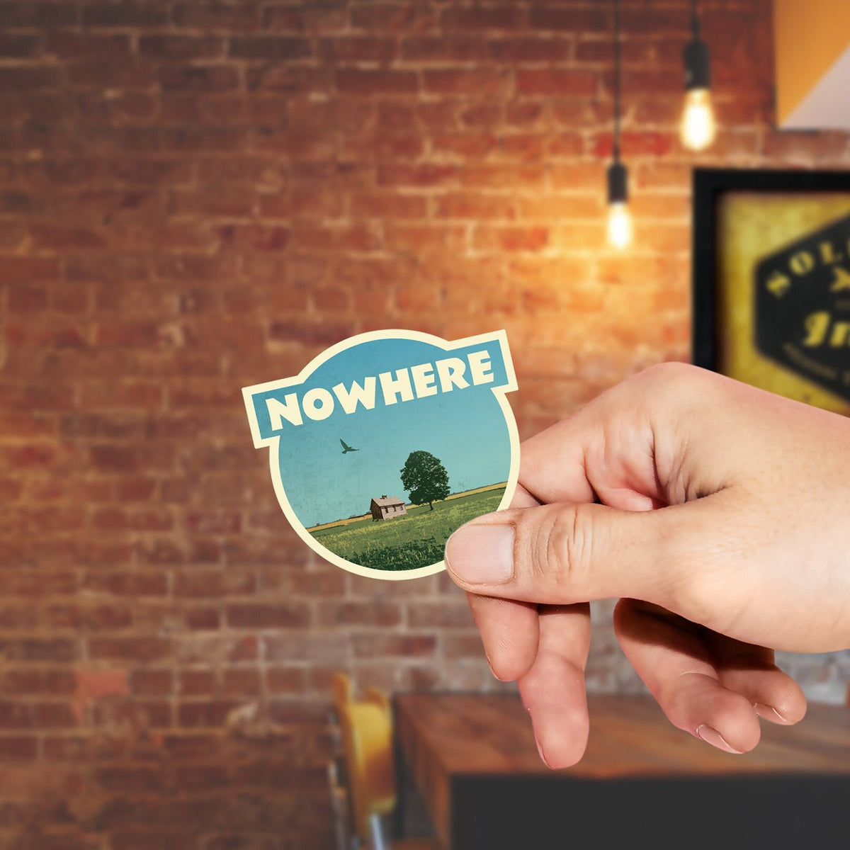Nowhere magnet, vintage style fridge magnet