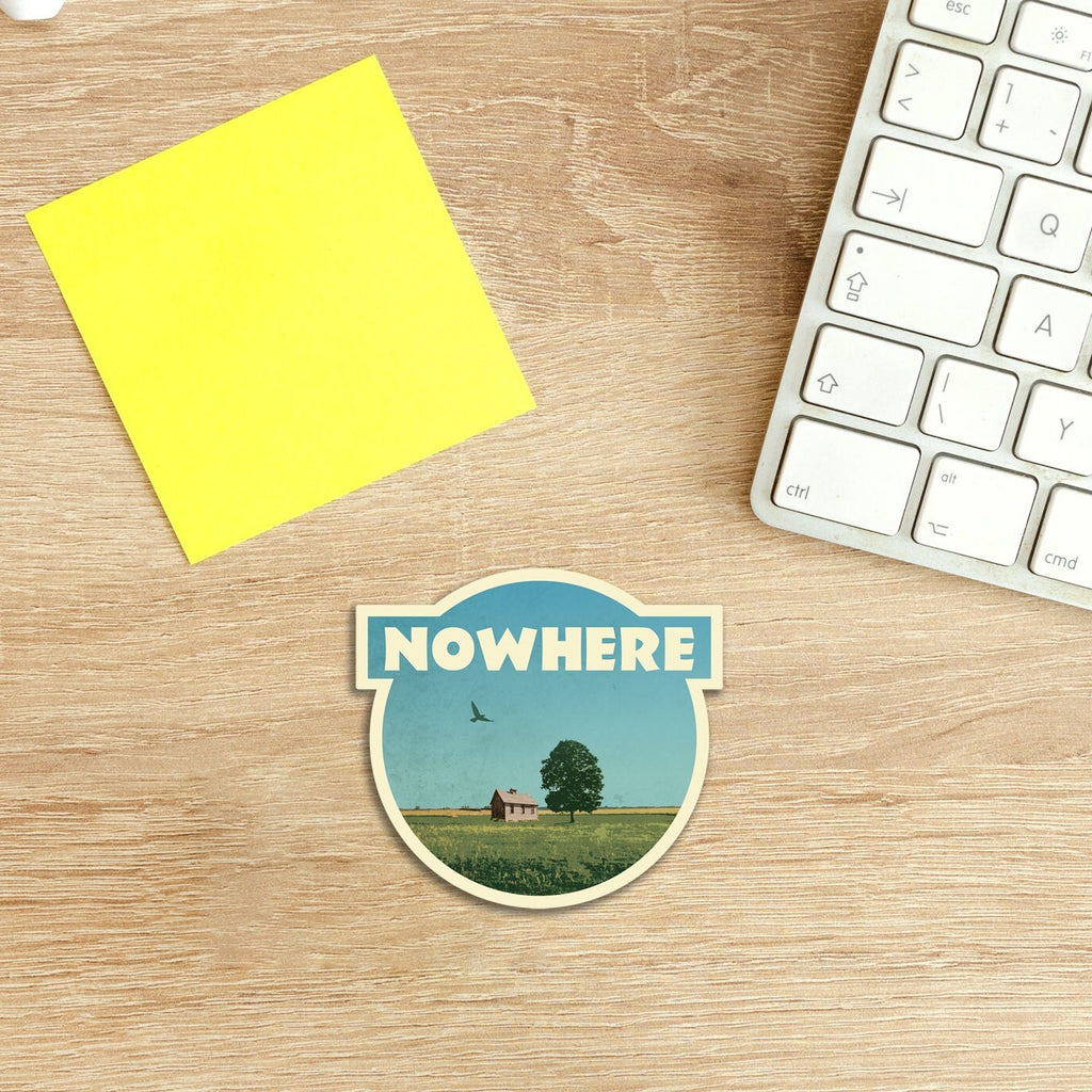 Nowhere magnet, vintage style fridge magnet