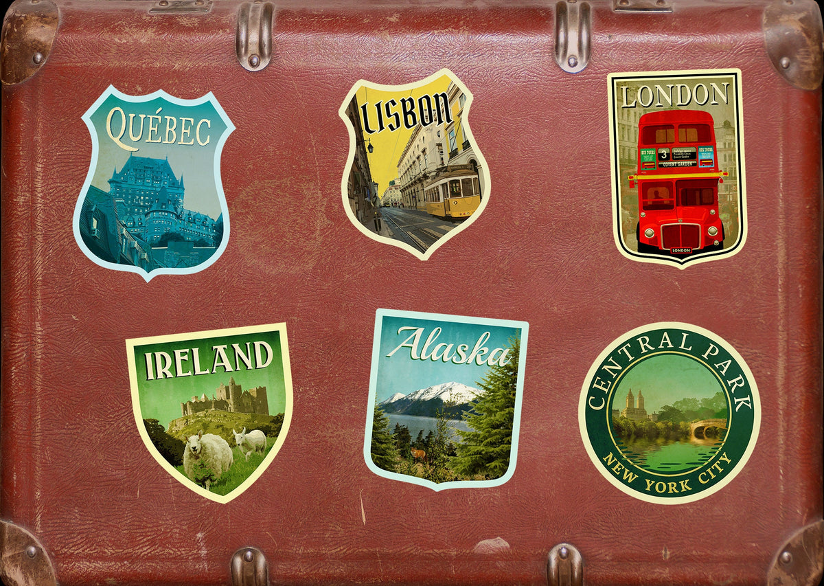 Alaska travel sticker, vintage style decal for suitcase, luggage, laptop or water bottle