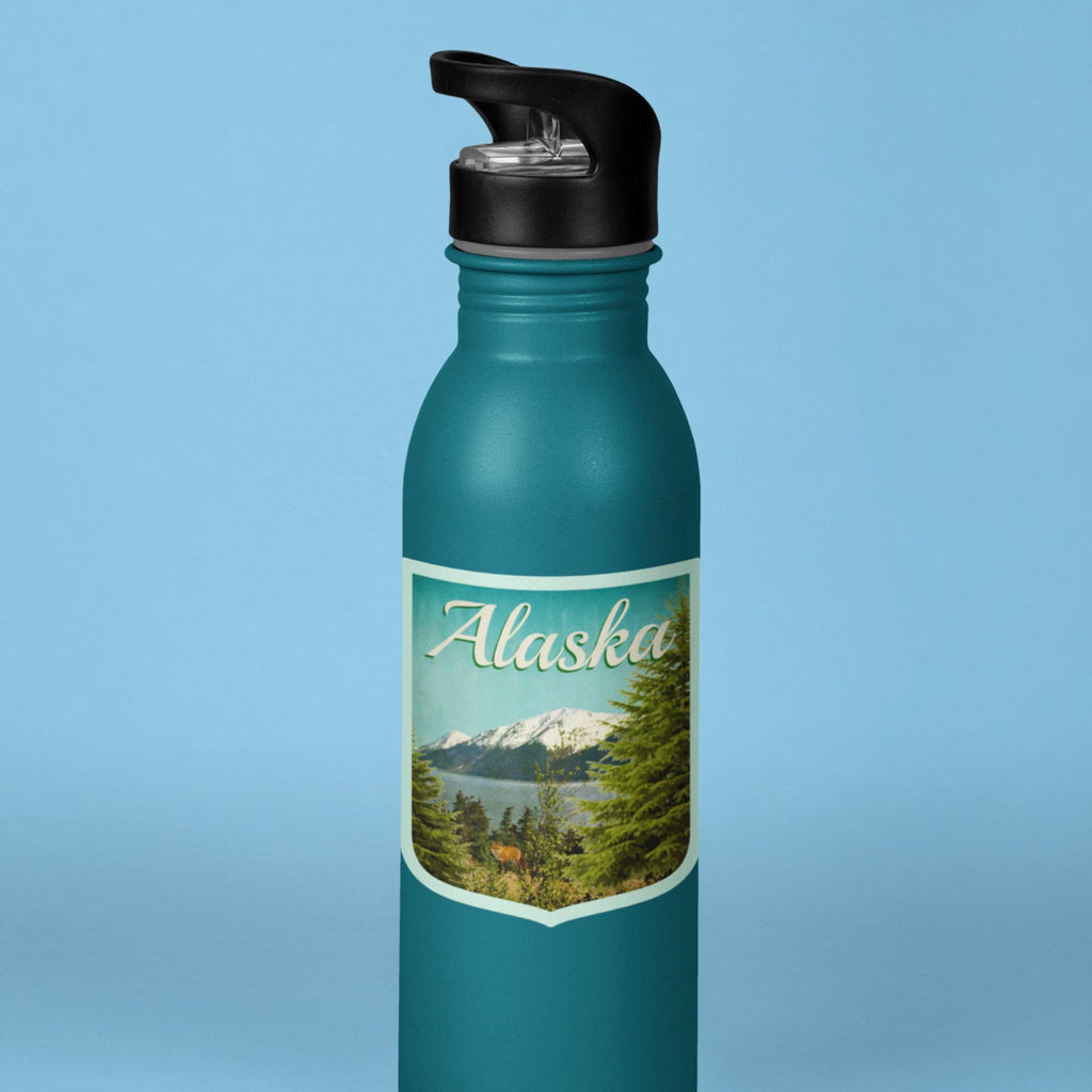 Alaska travel sticker, vintage style decal for suitcase, luggage, laptop or water bottle