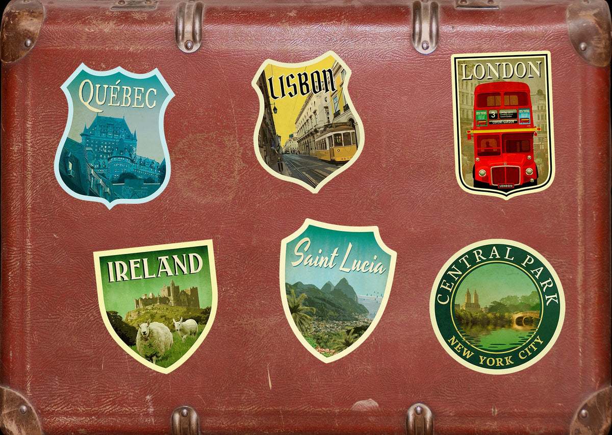 Saint Lucia travel sticker, vintage style decal for suitcase, luggage, laptop or water bottle