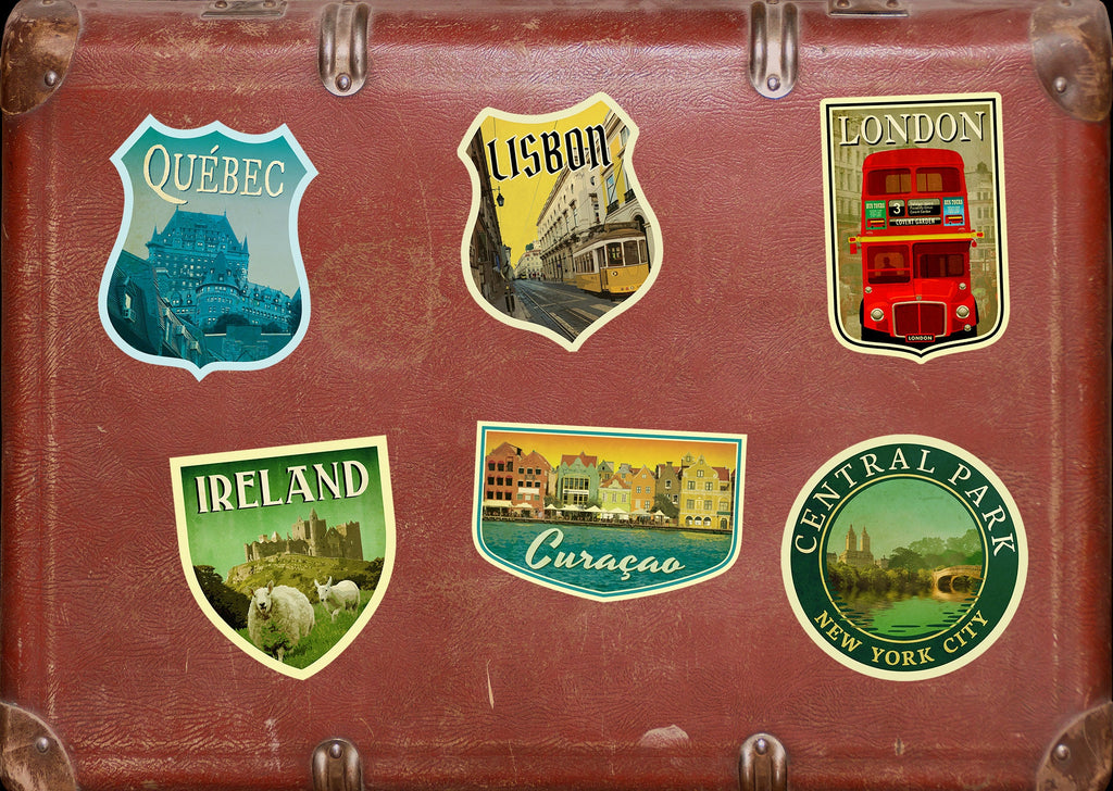 Curacao travel sticker, vintage style decal for suitcase, luggage, laptop or water bottle
