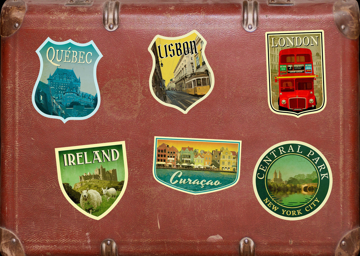 Curacao travel sticker, vintage style decal for suitcase, luggage, laptop or water bottle