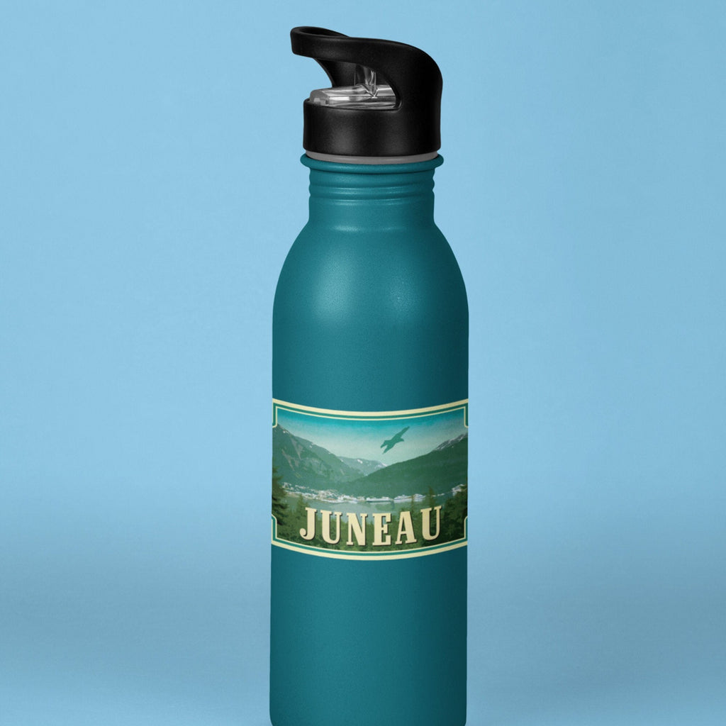 Juneau, Alaska travel sticker, vintage style decal for suitcase, luggage, laptop or water bottle
