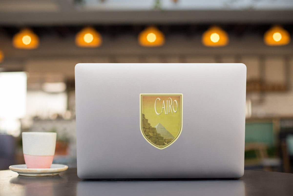 Cairo Egypt travel sticker, vintage style decal for suitcase, luggage, laptop or water bottle