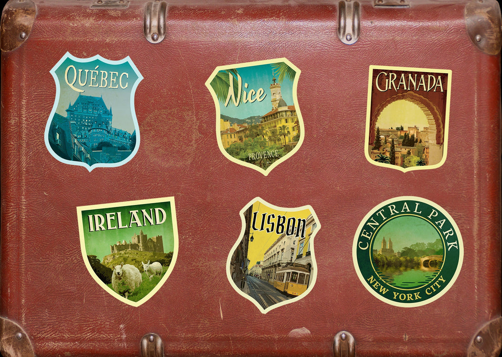 Nice France Travel Sticker: Vintage Suitcase Luggage Decal