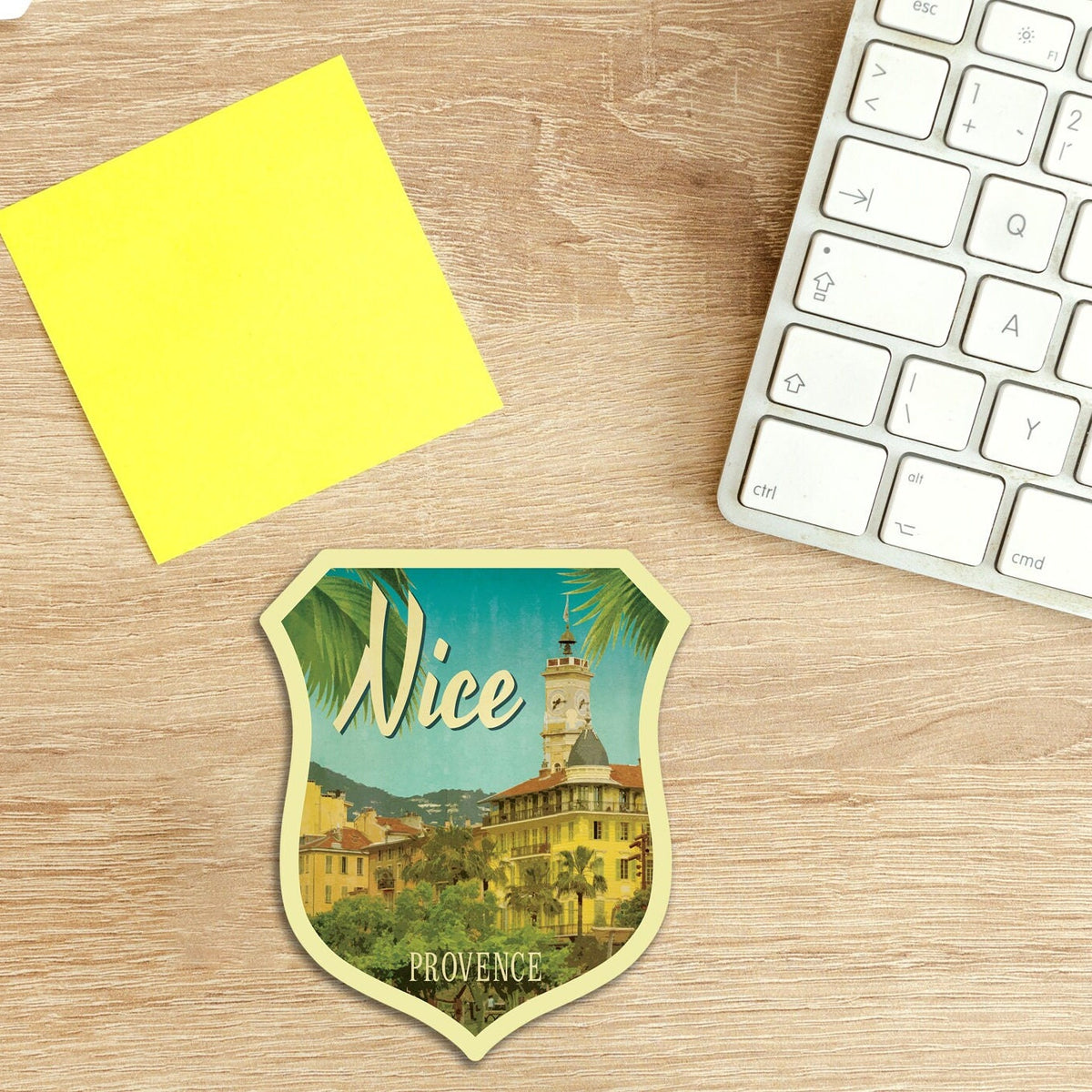 Nice France Travel Sticker: Vintage Suitcase Luggage Decal