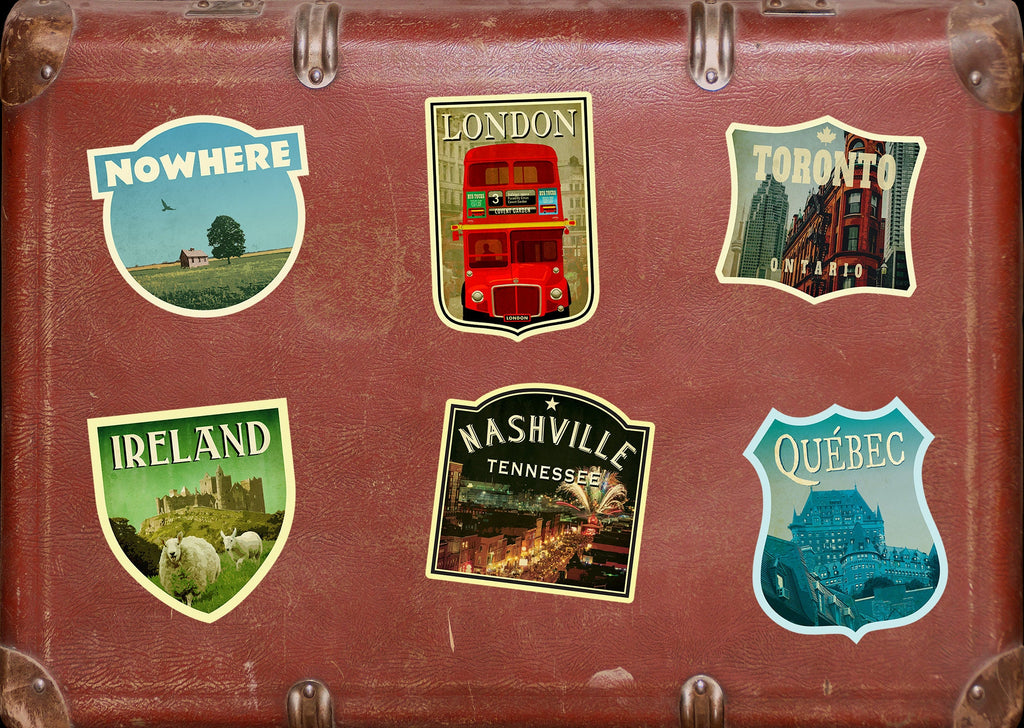 Nashville Tennessee travel sticker, vintage style decal for suitcase, luggage, laptop or water bottle