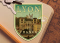 Lyon France Travel Sticker: Vintage Suitcase Luggage Decal