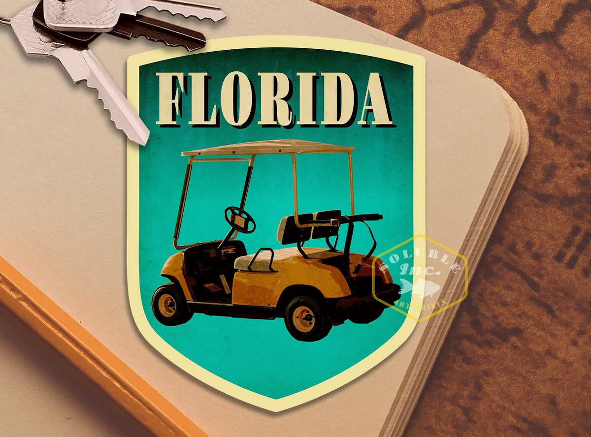 Florida travel sticker, vintage style decal for suitcase, luggage, laptop or water bottle