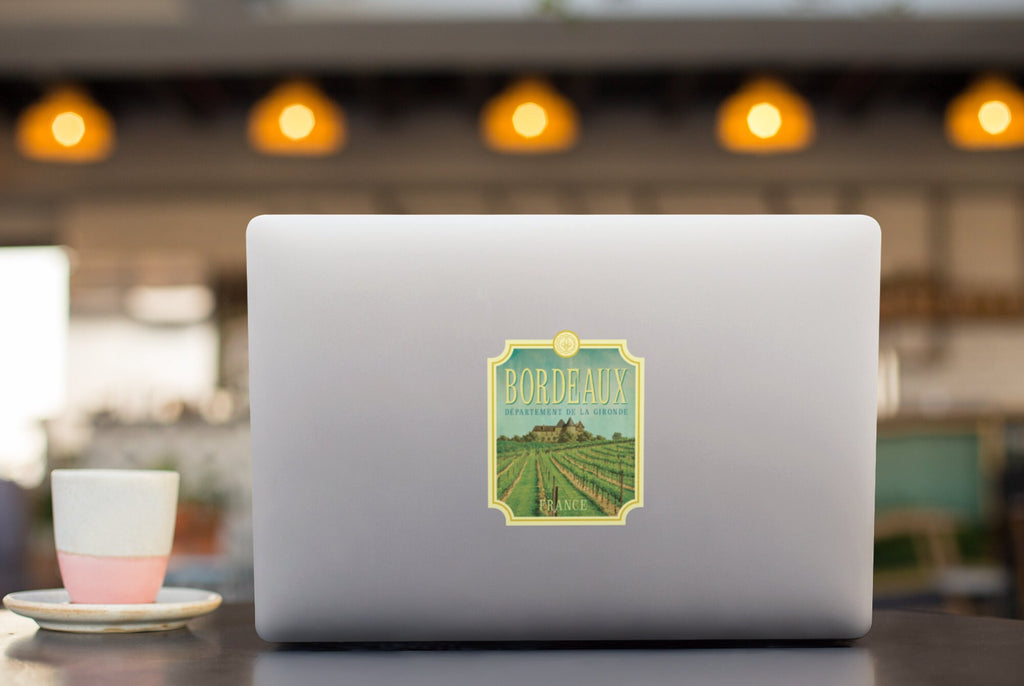 Bordeaux France Travel Sticker: Vintage Suitcase Decal