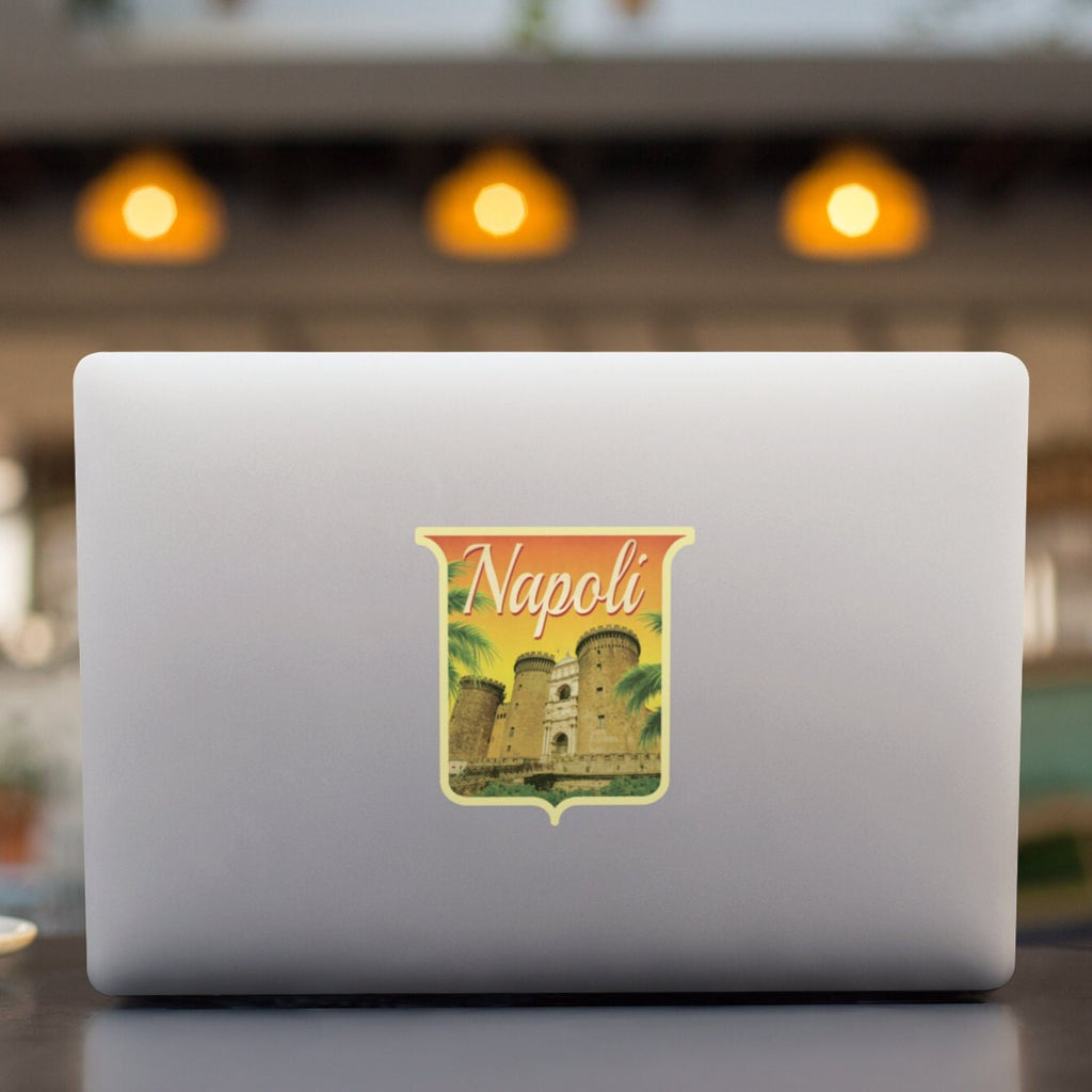 Naples Italy Travel Sticker: Vintage Suitcase Decal
