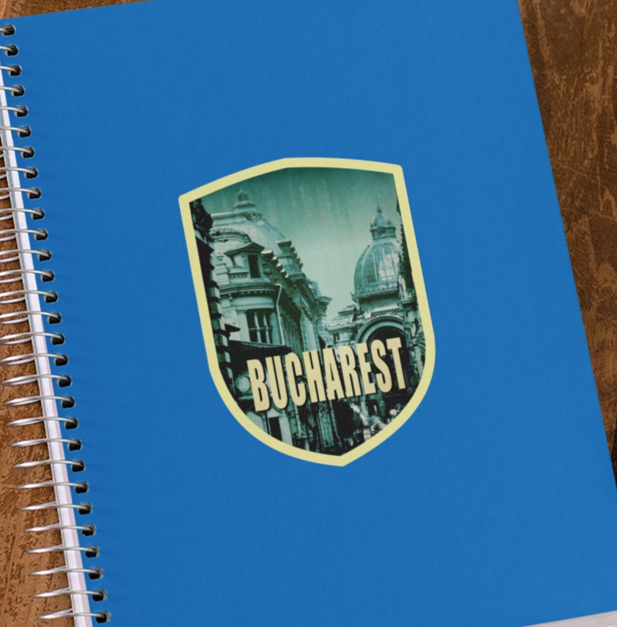 Bucharest Romania Travel Sticker: Vintage Suitcase Decal