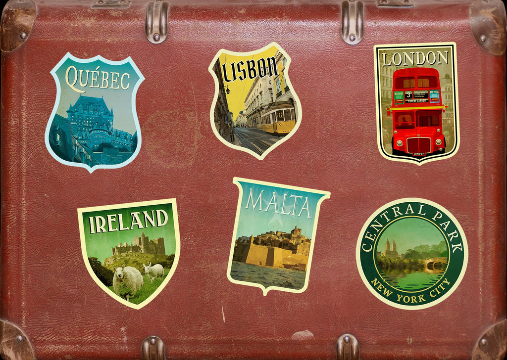 Malta Travel Sticker: Vintage Suitcase Decal
