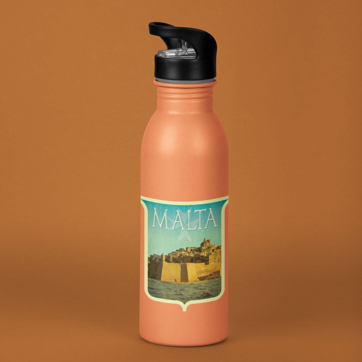 Malta Travel Sticker: Vintage Suitcase Decal