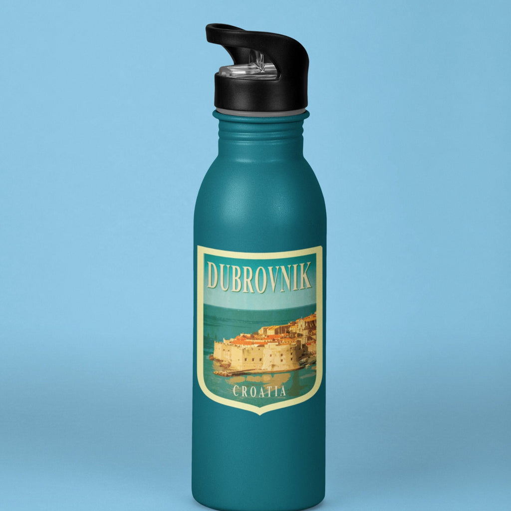 Dubrovnik Croatia Travel Sticker: Vintage Suitcase Decal