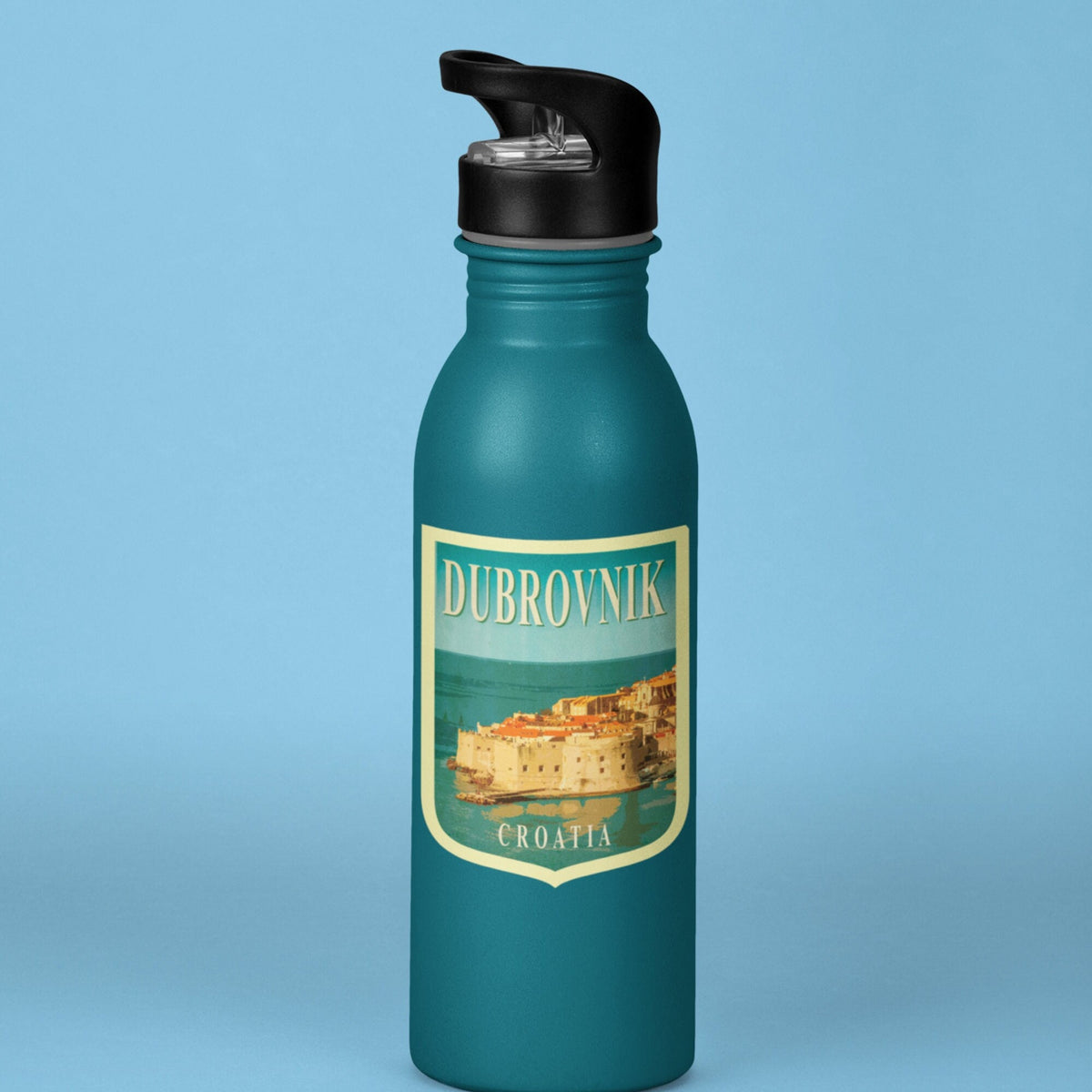 Dubrovnik Croatia Travel Sticker: Vintage Suitcase Decal