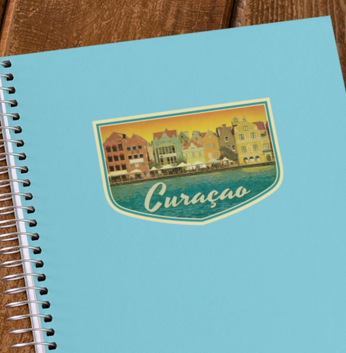 Curacao travel sticker, vintage style decal for suitcase, luggage, laptop or water bottle