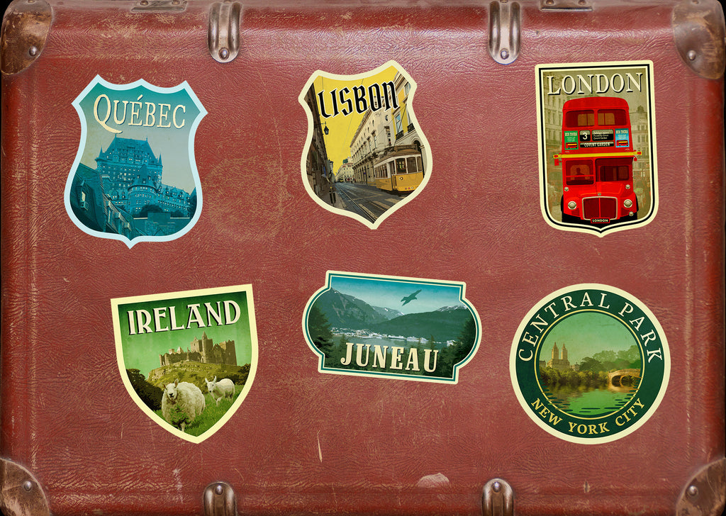 Juneau, Alaska travel sticker, vintage style decal for suitcase, luggage, laptop or water bottle