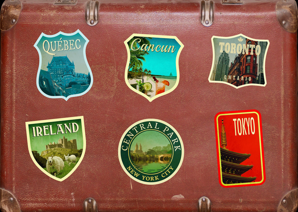 Cancun Mexico travel sticker, vintage style decal for suitcase, luggage, laptop or water bottle