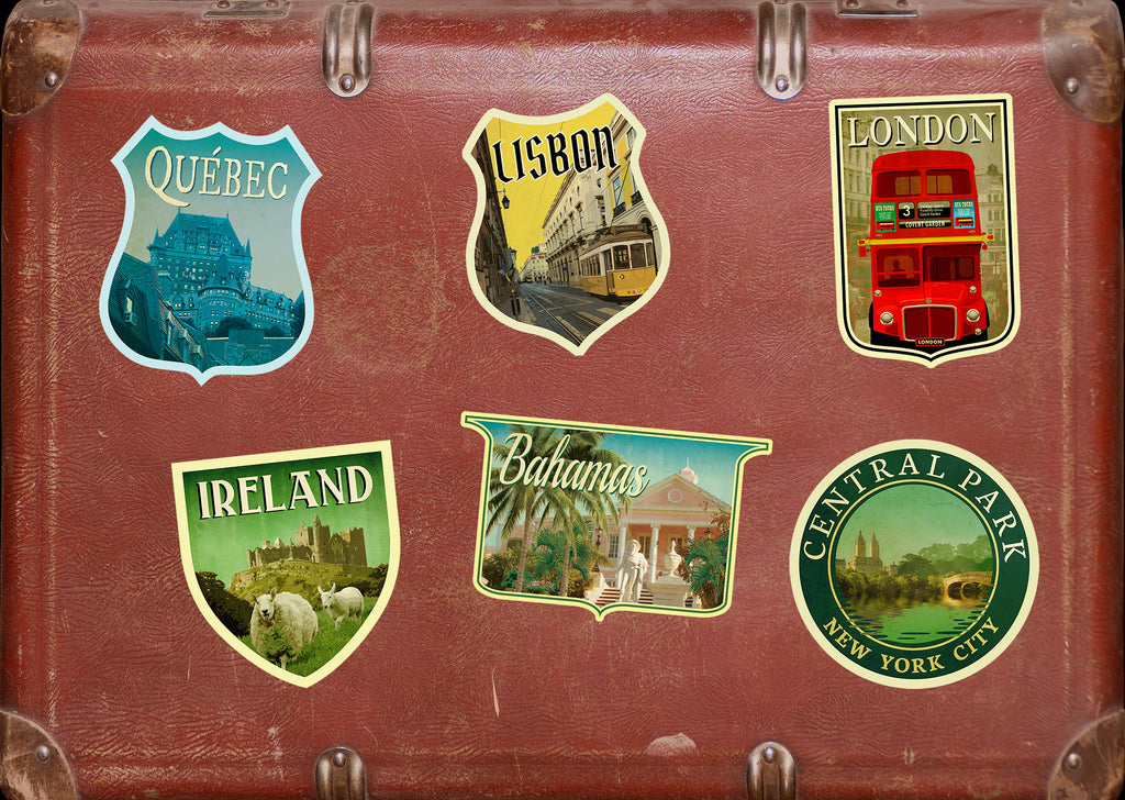 Bahamas travel sticker, vintage style decal for suitcase, luggage, laptop or water bottle