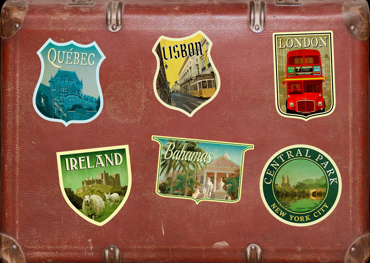Bahamas travel sticker, vintage style decal for suitcase, luggage, laptop or water bottle