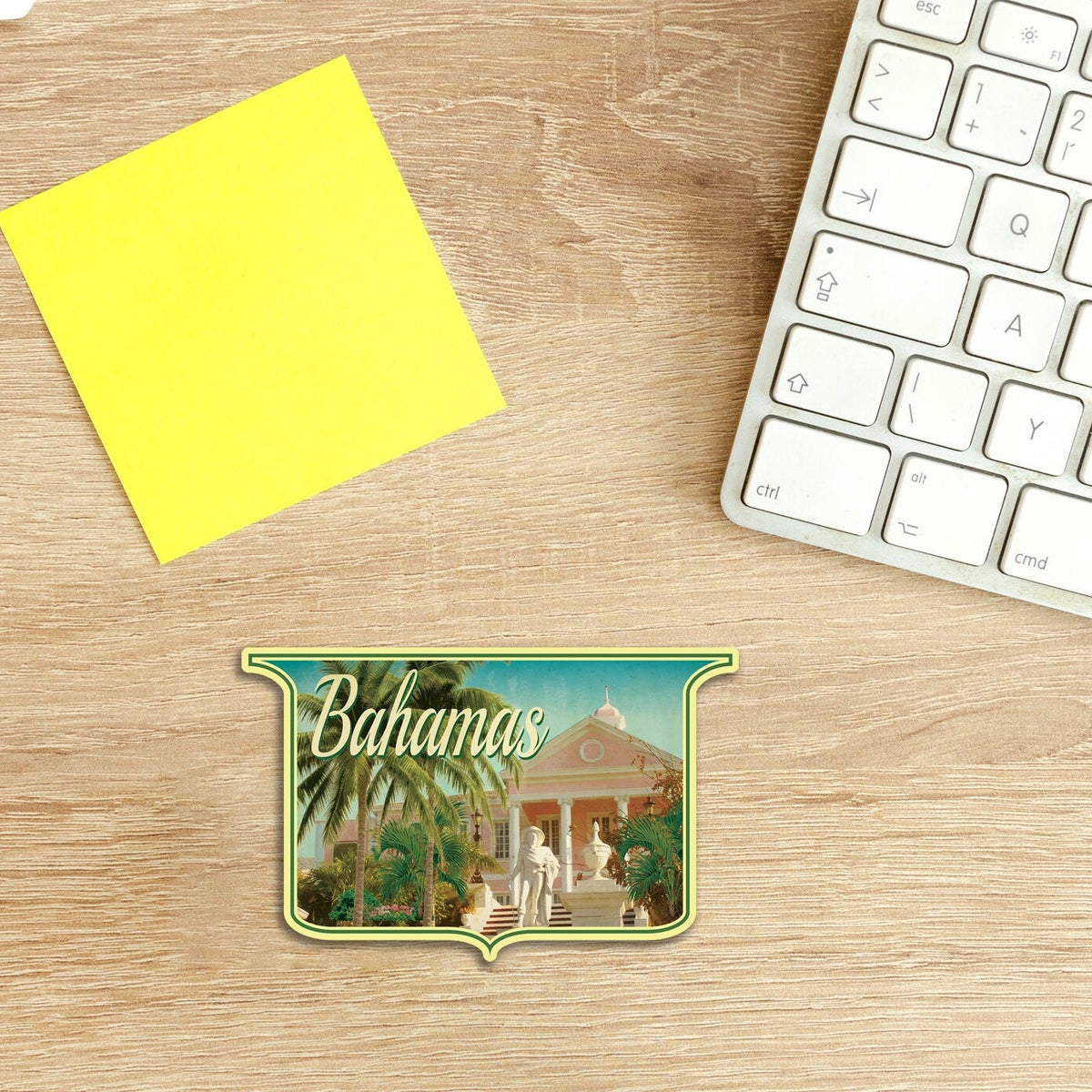 Bahamas travel sticker, vintage style decal for suitcase, luggage, laptop or water bottle