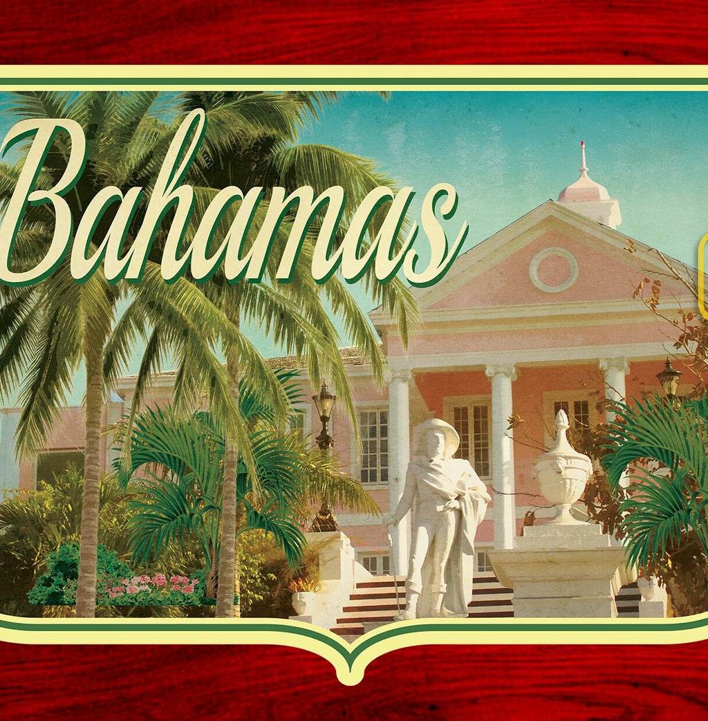 Bahamas travel sticker, vintage style decal for suitcase, luggage, laptop or water bottle