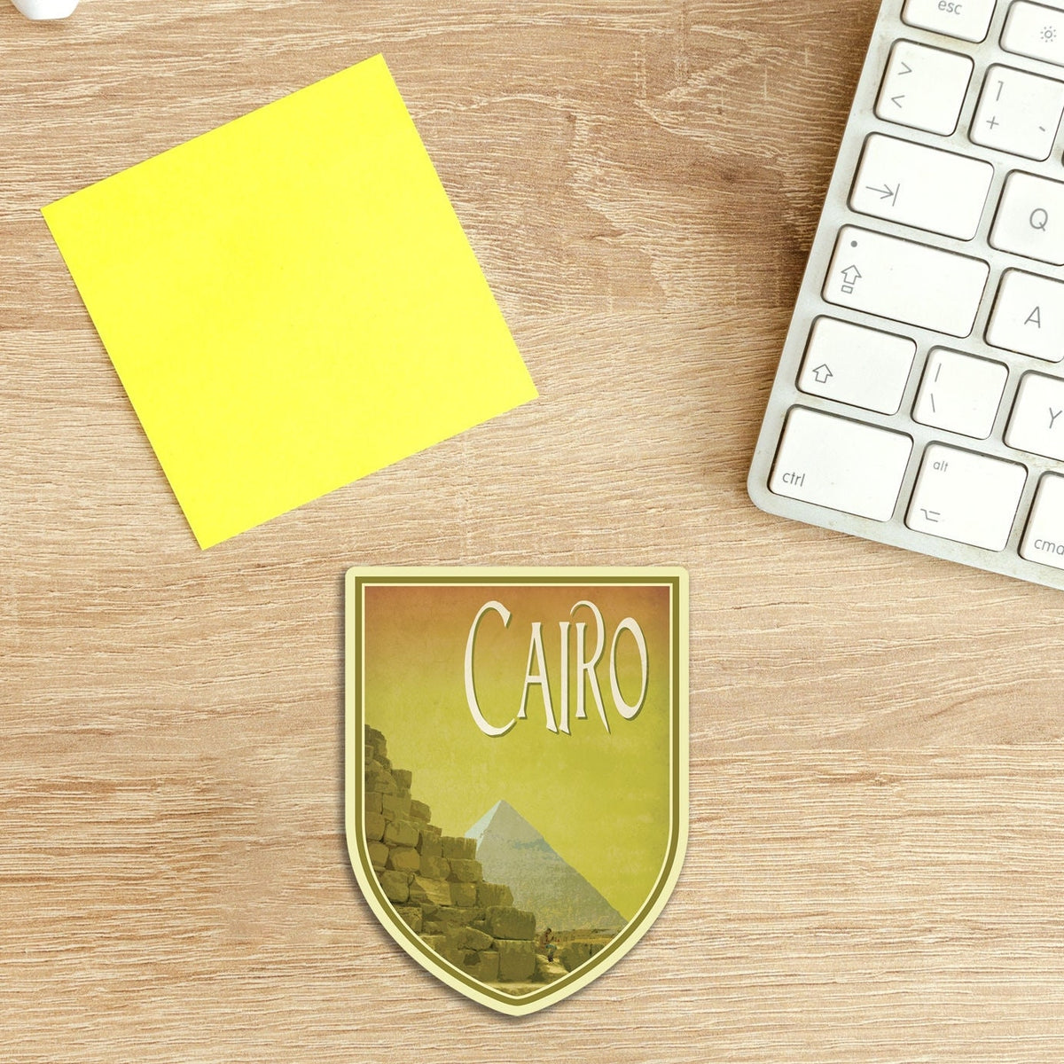 Cairo Egypt travel sticker, vintage style decal for suitcase, luggage, laptop or water bottle