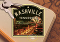 Nashville Tennessee travel sticker, vintage style decal for suitcase, luggage, laptop or water bottle