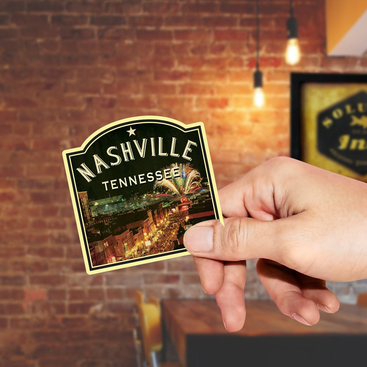 Nashville Tennessee travel sticker, vintage style decal for suitcase, luggage, laptop or water bottle