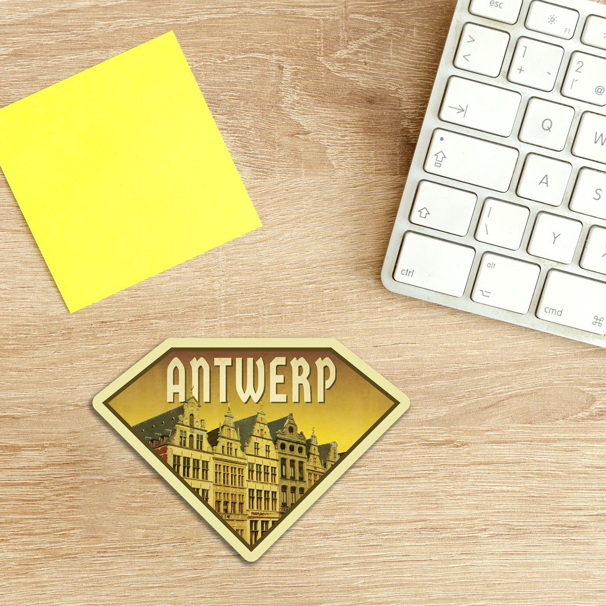 Antwerp Belgium Travel Sticker: Vintage Suitcase Luggage Decal