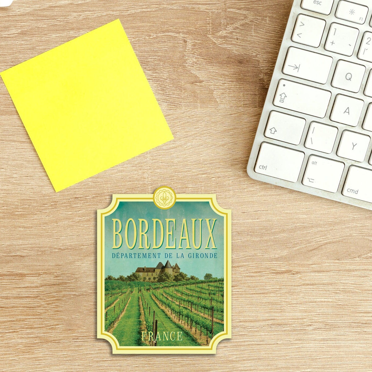 Bordeaux France Travel Sticker: Vintage Suitcase Decal