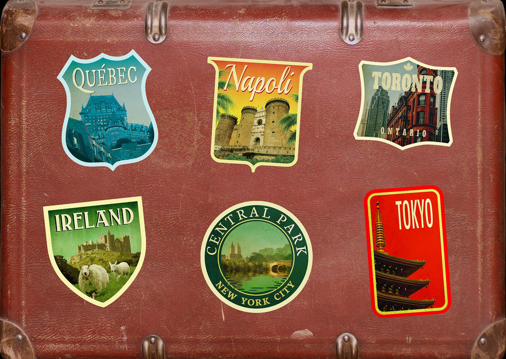 Naples Italy Travel Sticker: Vintage Suitcase Decal