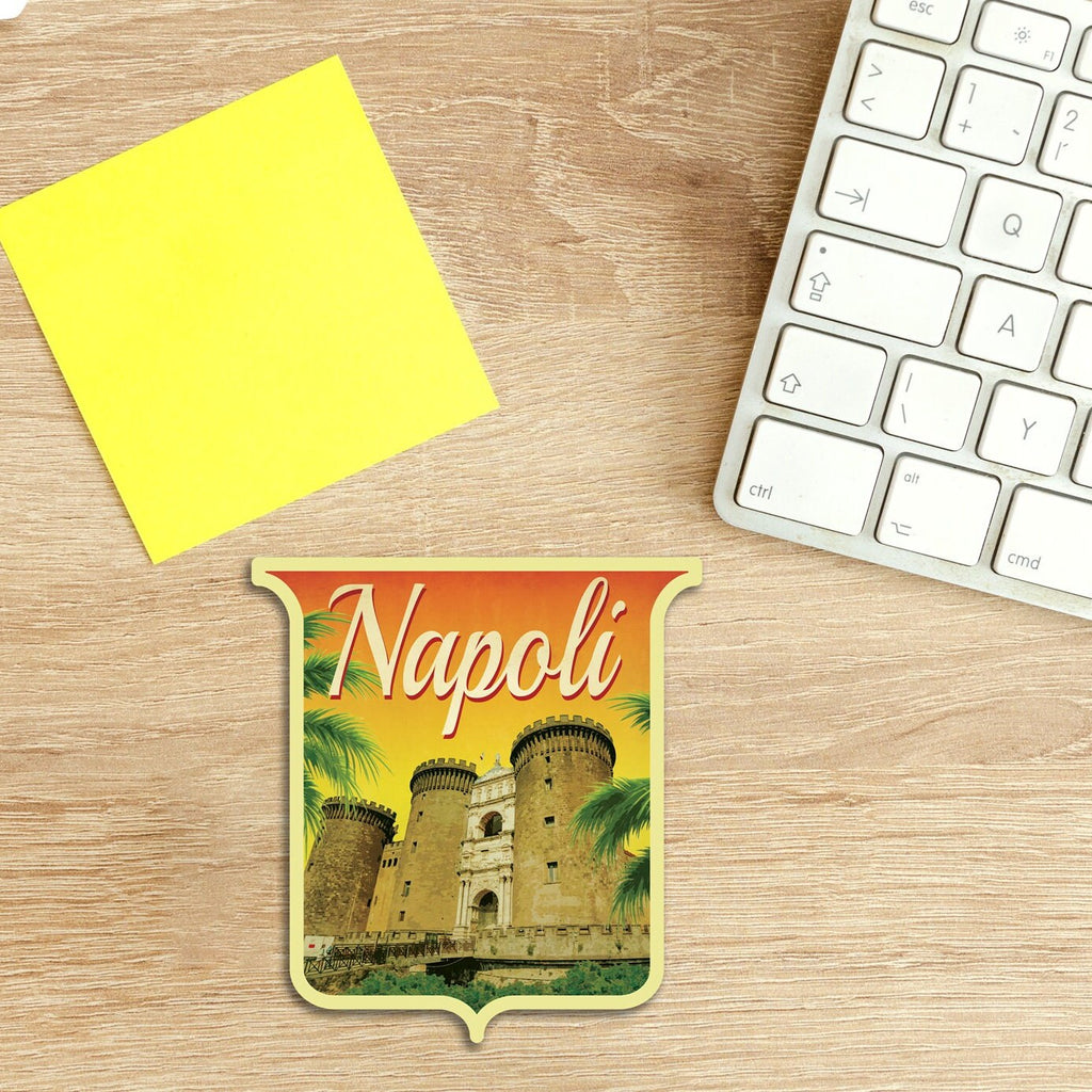Naples Italy Travel Sticker: Vintage Suitcase Decal